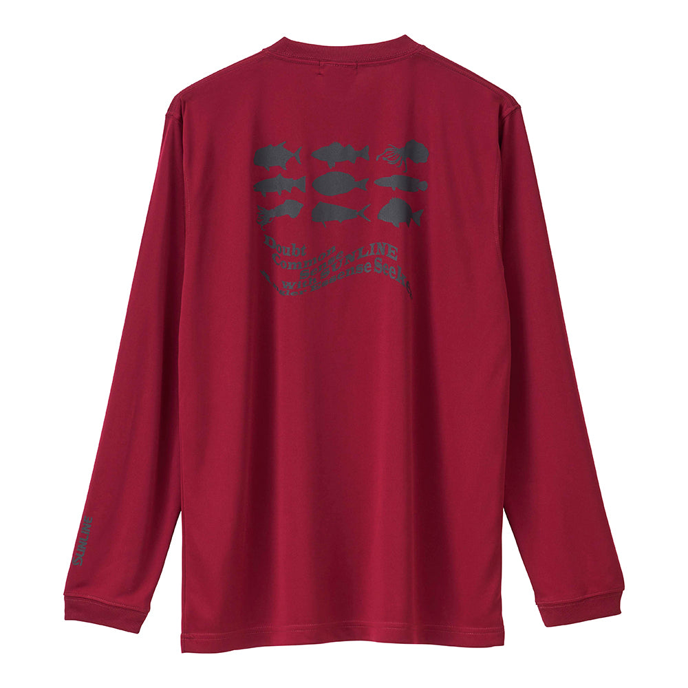 SUW-15403DLT ロングスリーブドライTシャツ ワインレッド