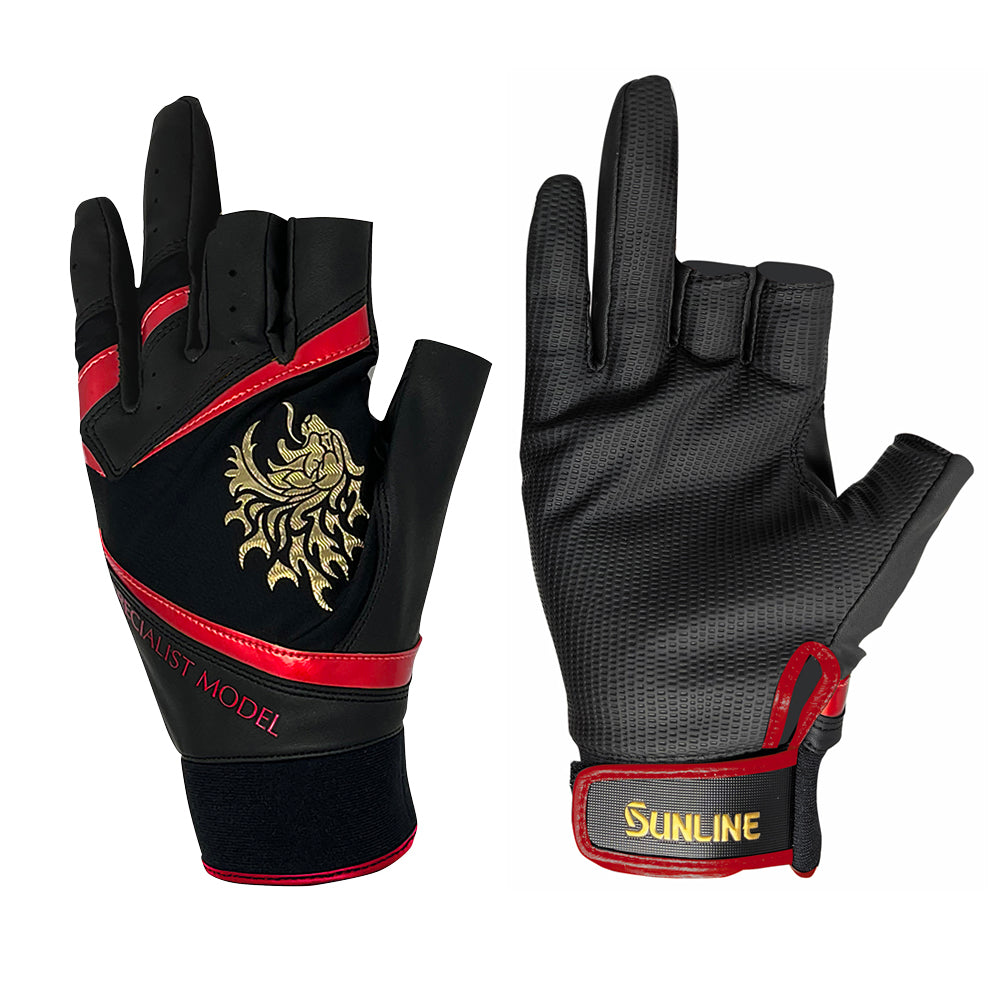 SUG-238 スペシャリストグローブ(3本) ブラック×レッド