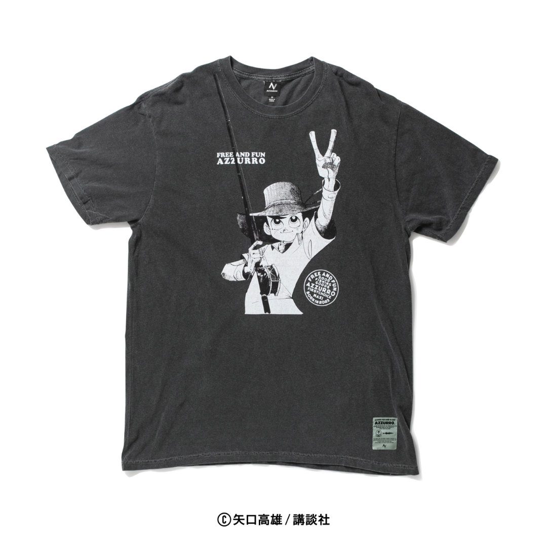 AZZURRO】釣りキチ三平クラシックS/S TEE Az-23f-T-11 AZZURRO】釣りキチ三平クラシックS/S TEE Az-23f-T-11