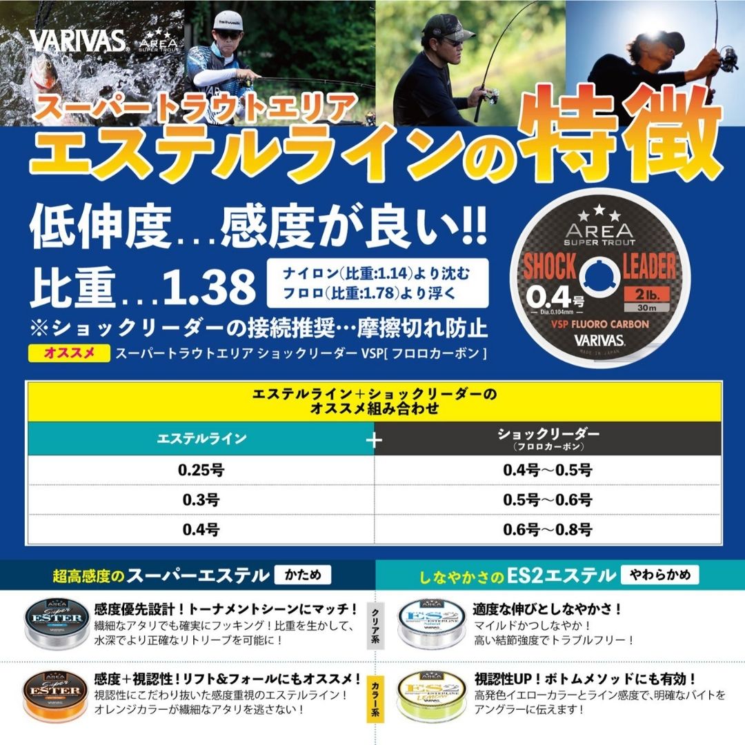 スーパートラウトエリア ES2 エステル ナチュラル 80m