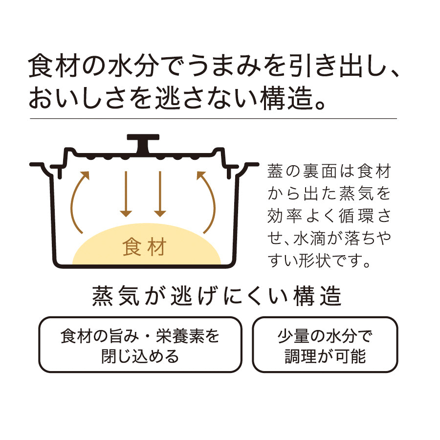 無水調理ができるセラミック加工IH対応両手鍋22㎝(レッド) HB-5726