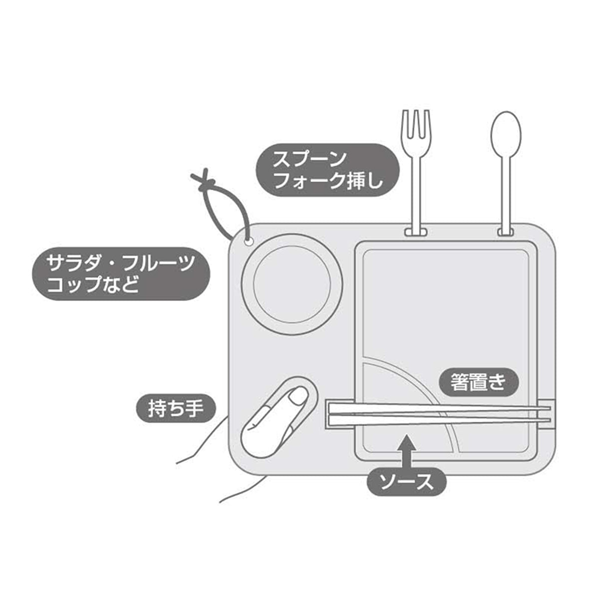 TAKE-FIBER ランチプレートスクエア26cm(ナチュラル) UP-2671
