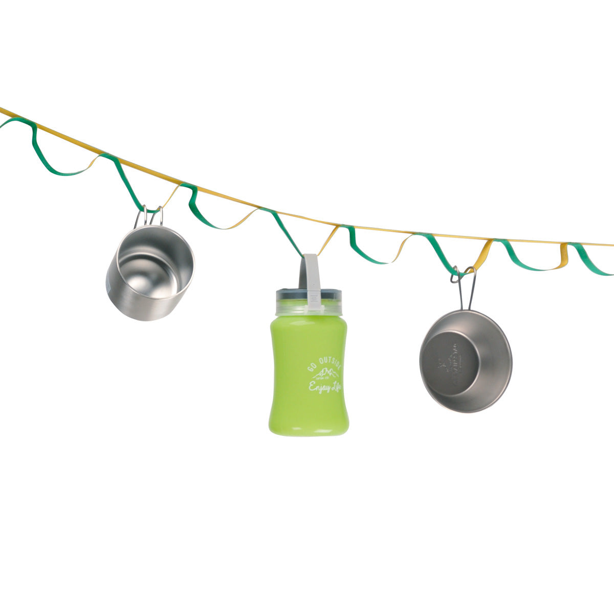 カラビナ付きループロープ(モンテ/グリーン×イエロー) UM-1612