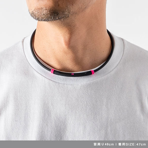 Healthcare Bold Necklace Lite Sports Black×Pink/47cm