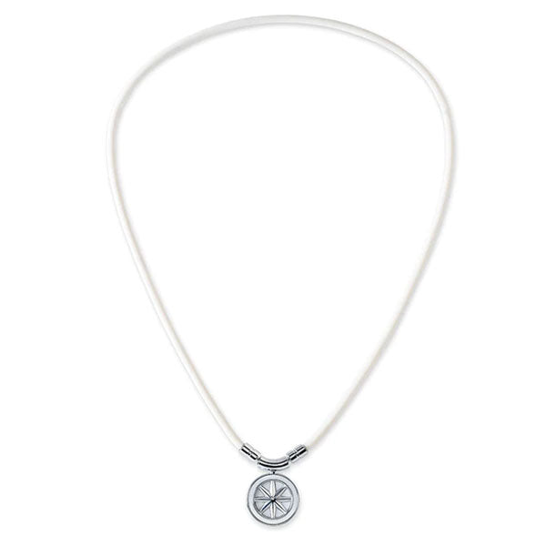 Healthcare necklace Earth mini Fine Necklace (White×Silver) 43cm