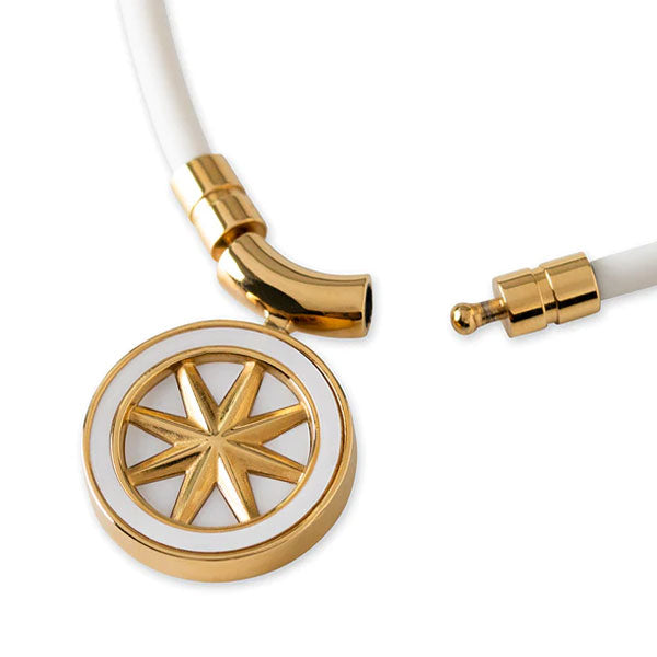 Healthcare necklace Earth mini Fine Necklace (White×Gold) 43cm