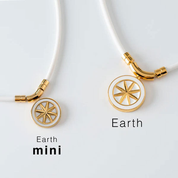 Healthcare necklace Earth mini Fine Necklace (White×Gold) 43cm