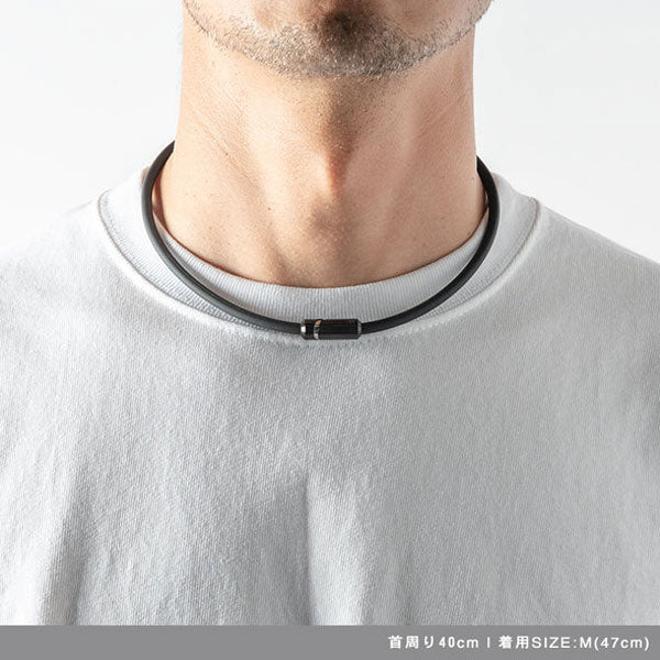 Healthcare Bold Necklace Stack Black×Silver / 47cm