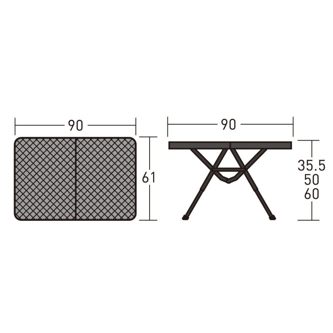 3ハイ&ローテーブル タフメッシュ 1990