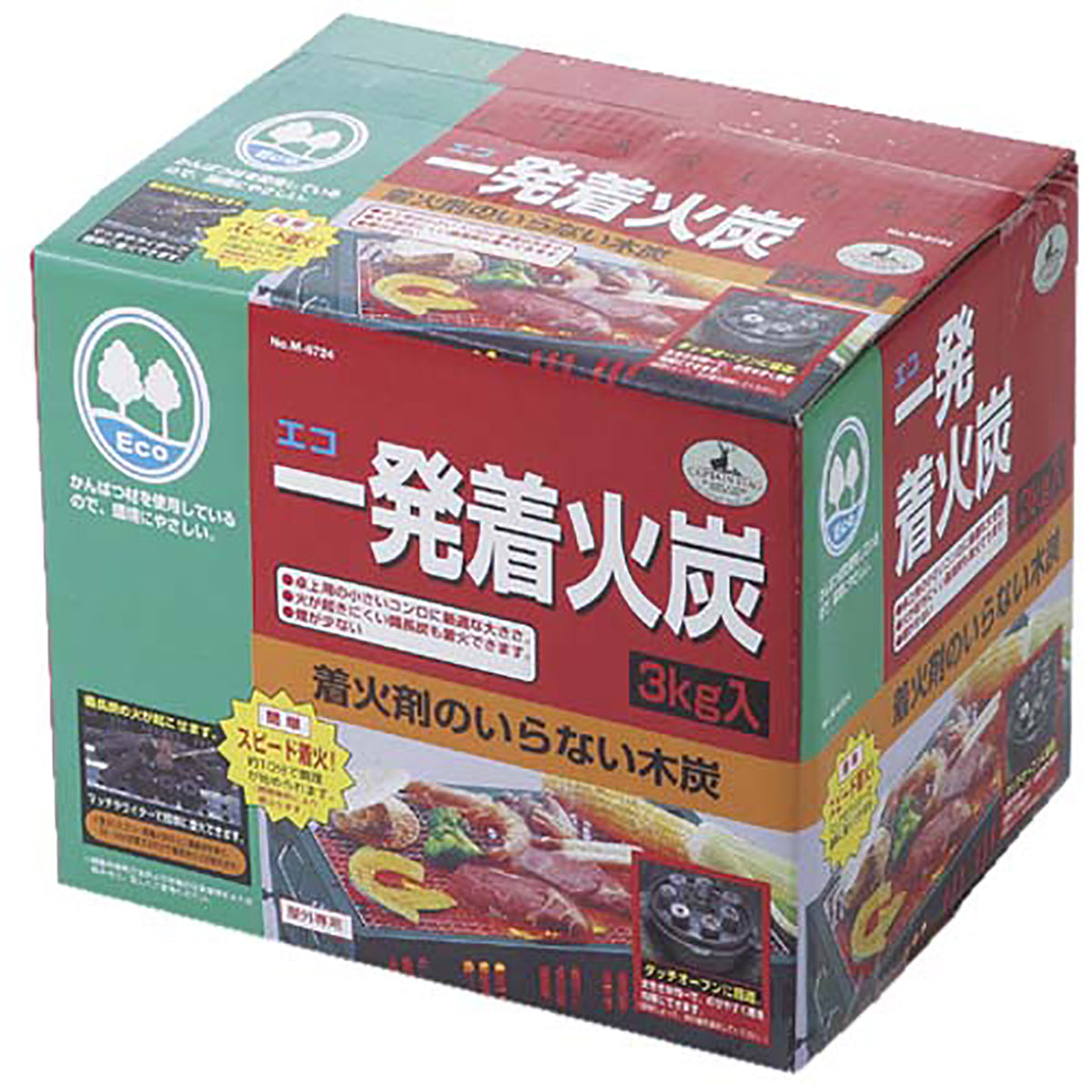 エコ 一発着火炭 3kg入 M-6724