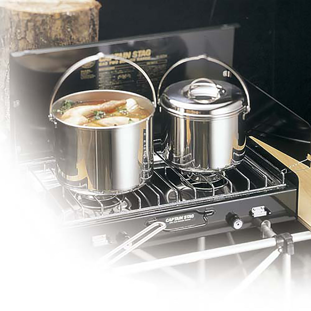 3層鋼キャンピングクッカーLセット(バッグ付) M-8601