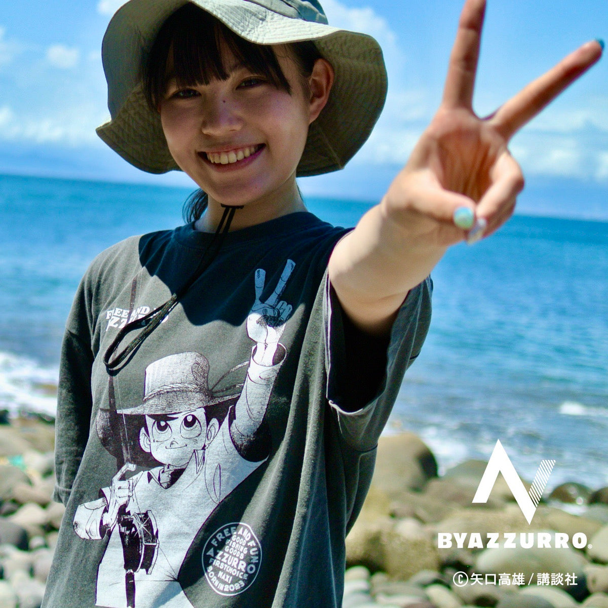 【AZZURRO】釣りキチ三平クラシックS/S TEE Az-23f-T-11