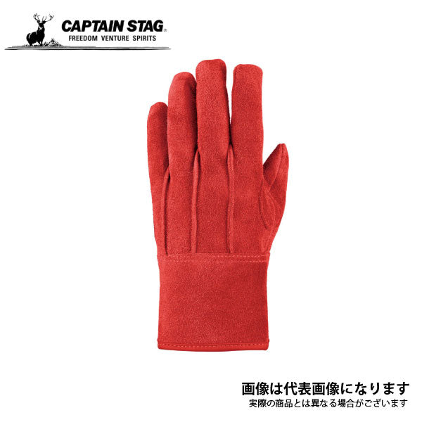 アウトドア ソフトレザーグローブ(レッド) L UM-1909