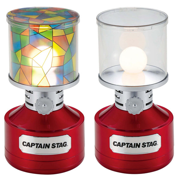 ツインライト LEDランタン<ステンドグラス風シート付>(レッド) UK-4032