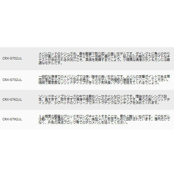 クロステージ ライトゲーム MEBARU SOLID TIP model 数量限定特価品 (特価のため保証書無し)※一部除く