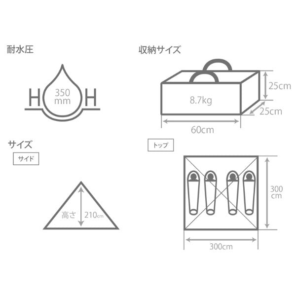 ワンポールテントRX(M)TC T3-949-KH