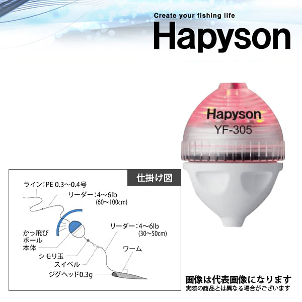 YF-307-R かっ飛びボール SS – フィッシングマックス WEBSHOP ハピソン かっ飛びボール スローシンキング 5.5g G(グリーン)
