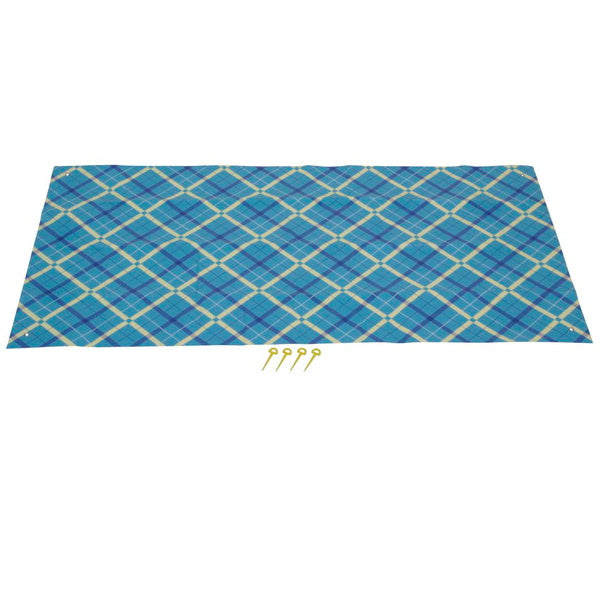 クッションレジャーシート 90×180cm ブルーチェック M-3337