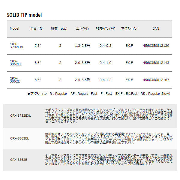クロステージ エギングモデル SOLID TIP model ※特価のため保証書なし