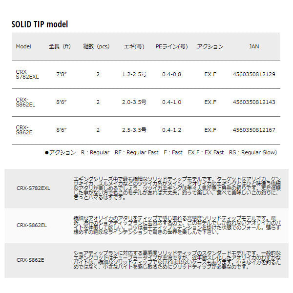 クロステージ エギングモデル SOLID TIP model　※特価のため保証書なし