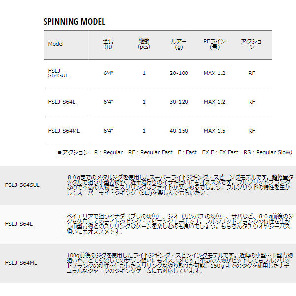 フルソリ ライトジギング SPINNING MODEL