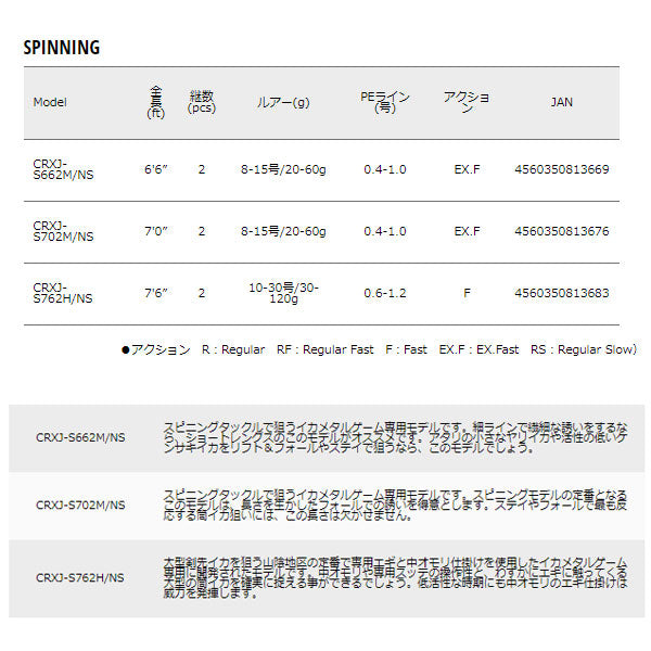 クロステージ イカメタル(鉛スッテ)SPINNING【数量限定特価(特価のため保証書無し)】