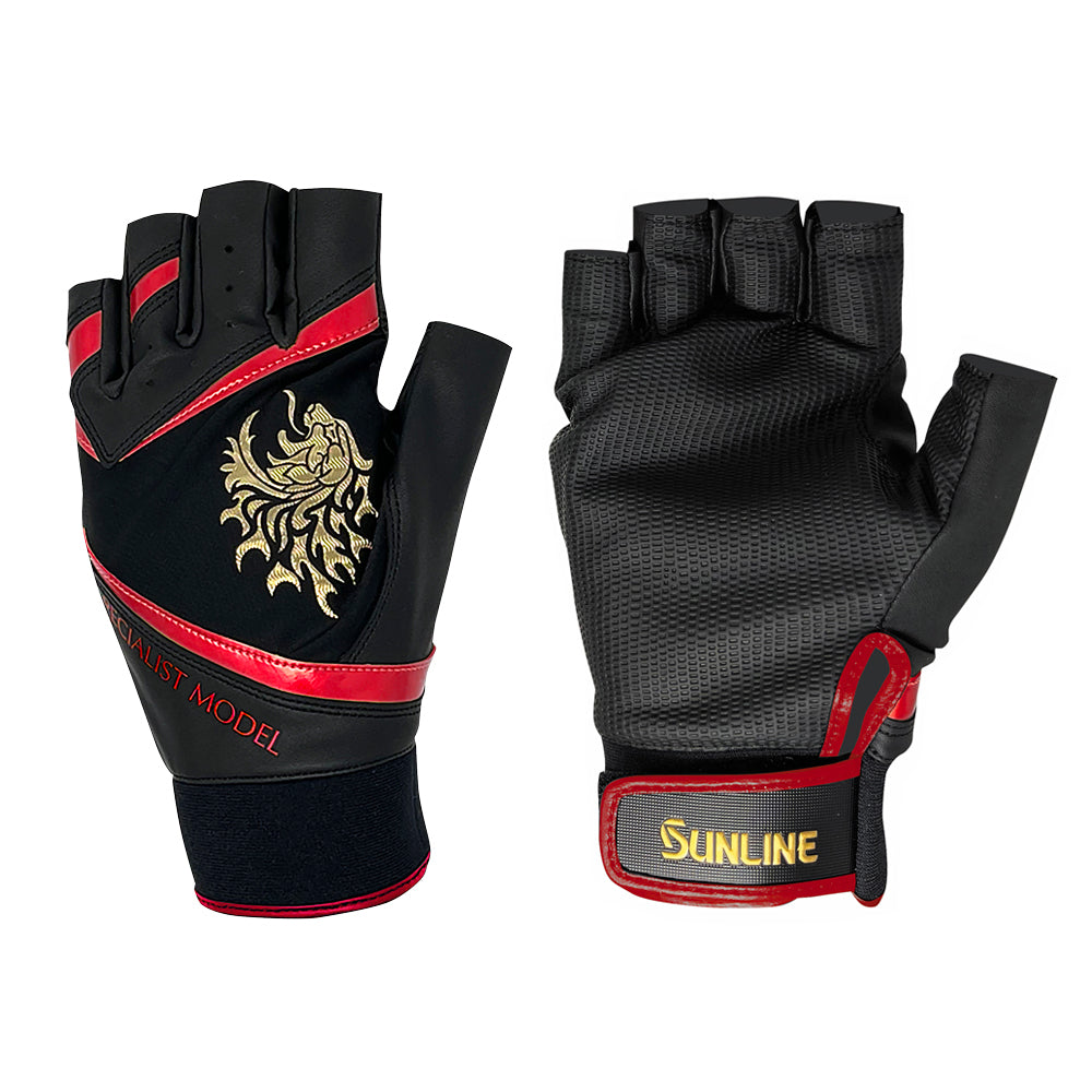 SUG-200 スペシャリストグローブ(5本) ブラック×レッド