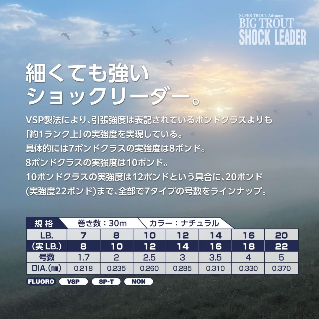 ビッグトラウトショックリーダー VSPフロロ