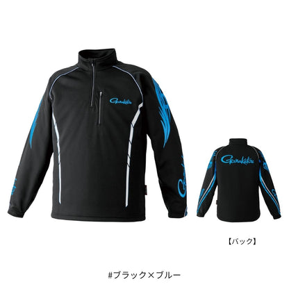 GM3766 2WAYウォームジップシャツ #ブラック×ブルー