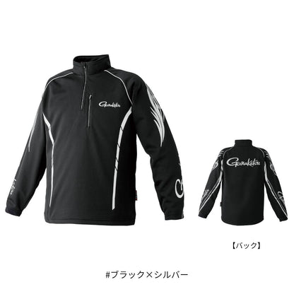 GM3766 2WAYウォームジップシャツ #ブラック×シルバー