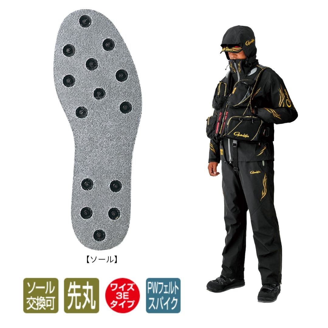 GM4514 フェルトスパイクシューズ(パワータイプ) #ブラック×ゴールド