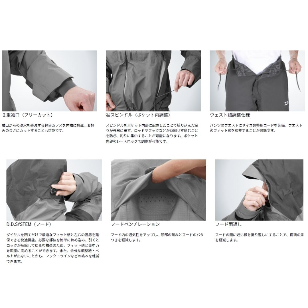 DR-1023T トーナメント ゴアテックスプロ コンビアップレインスーツ ブラック