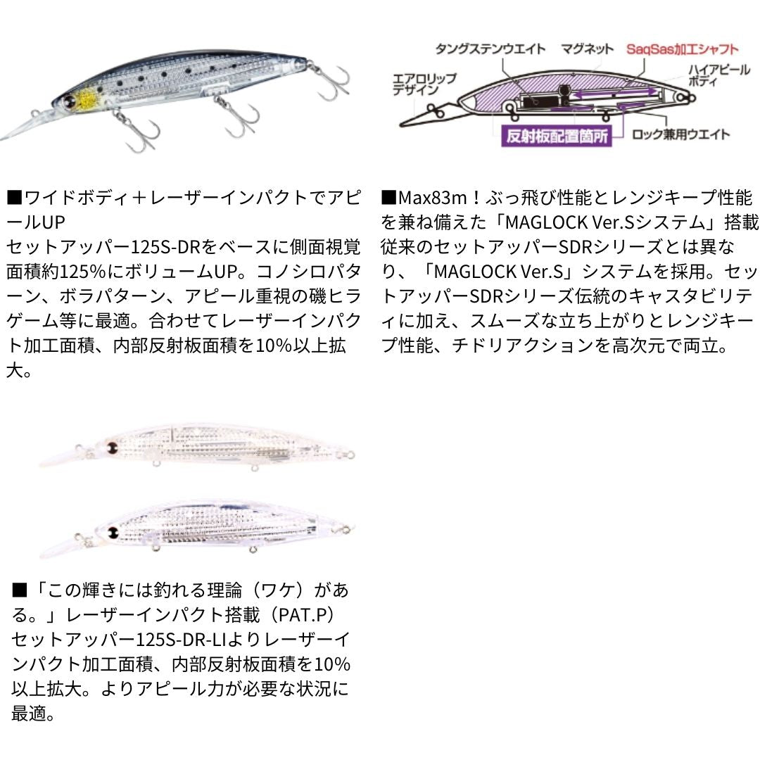 ショアラインシャイナー セットアッパー フルバック 125SDR-LI