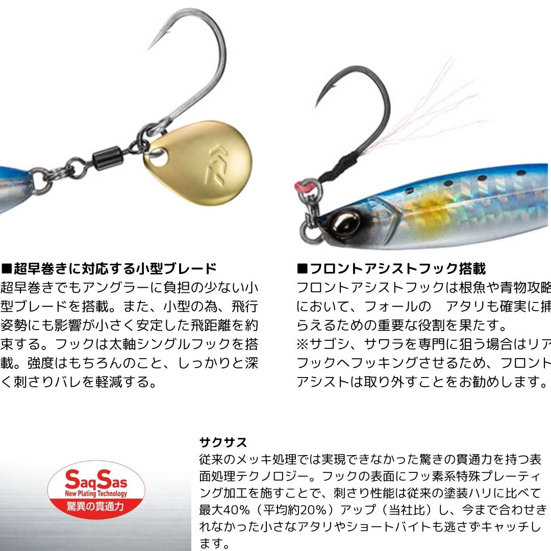 サムライジグR スピン 40g サゴシUVメッキオレンジ