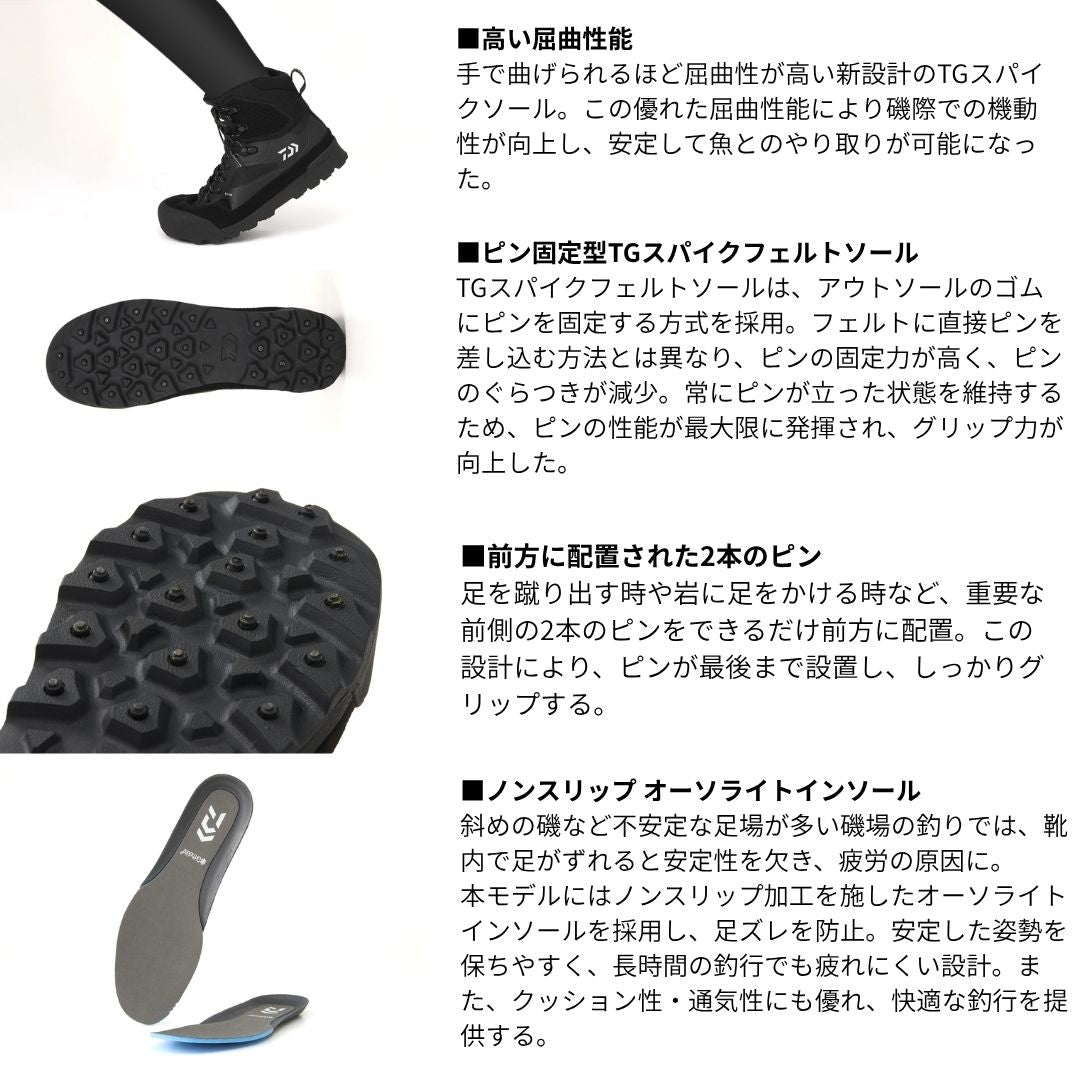 DS-3650G-TG TGロックショア ゴアテックスシューズ(スパイクフェルトソール)