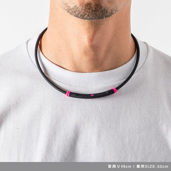 Healthcare Bold Necklace Lite Sports Black×Pink/52cm