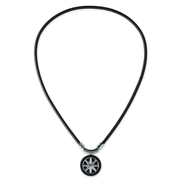 Healthcare necklace Earth (black×silver) 52cm
