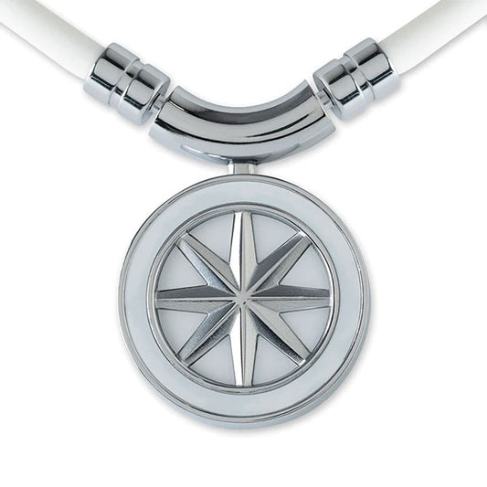 Healthcare necklace Earth (white×silver) 47cm