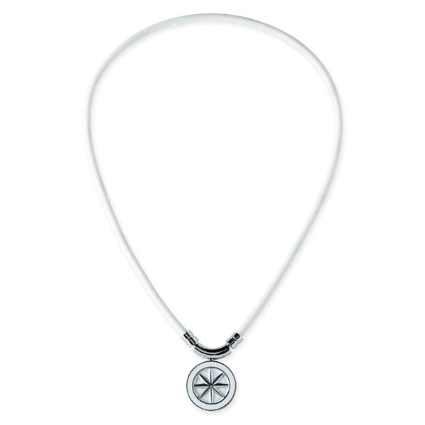 Healthcare necklace Earth (white×silver) 52cm