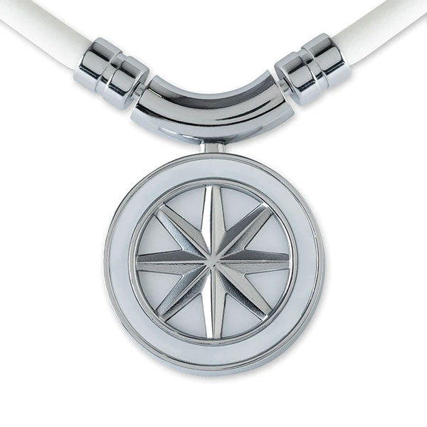Healthcare necklace Earth (white×silver) 52cm
