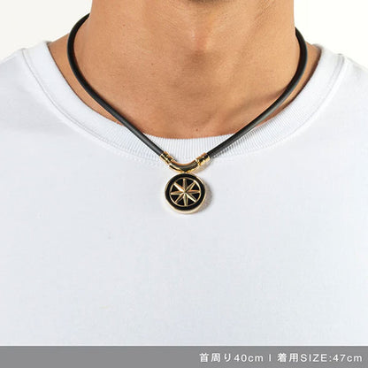 Healthcare necklace Earth (black×gold) 47cm