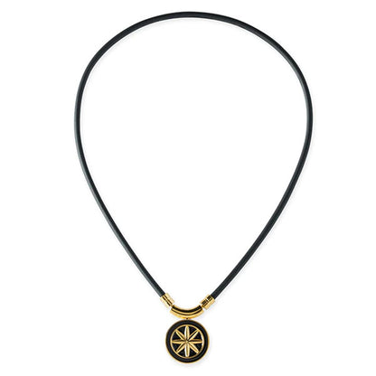 Healthcare necklace Earth (black×gold) 52cm