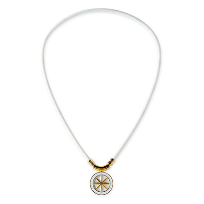 Healthcare necklace Earth (white×gold) 47cm