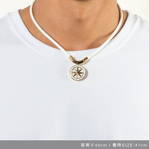 Healthcare necklace Earth (white×gold) 47cm