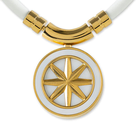 Healthcare necklace Earth (white×gold) 52cm