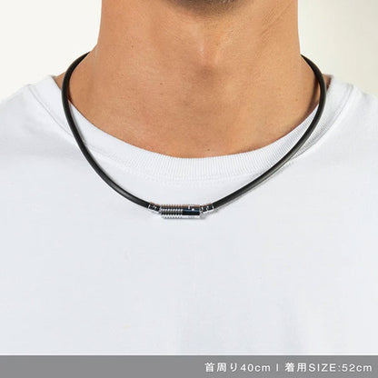 Healthcare necklace Neutral (black×silver) 52cm