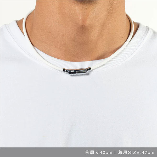 Healthcare necklace Neutral (white×silver) 47cm