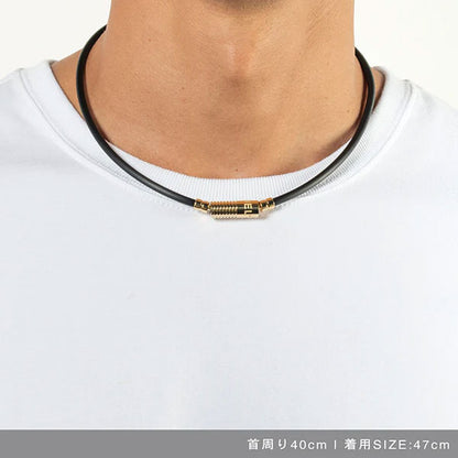 Healthcare necklace Neutral (black×gold) 47cm