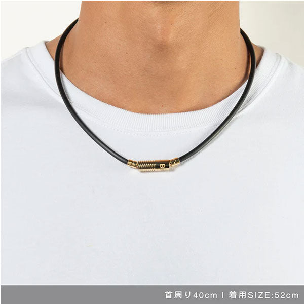 Healthcare necklace Neutral (black×gold) 52cm