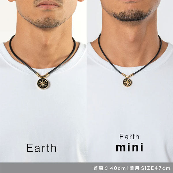 Healthcare necklace Earth mini Fine Necklace (Black×Gold) 47cm